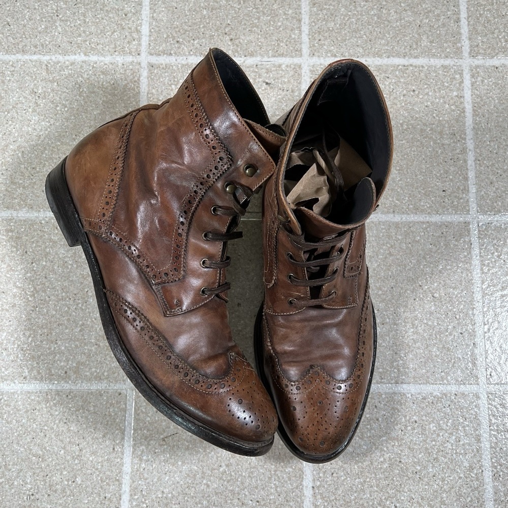 To Boot New York Adam Derrick Mens Boots Size 8 Brown Leather Lace Up Wingtip